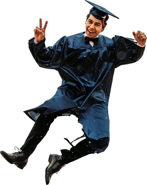 Happy graduating student